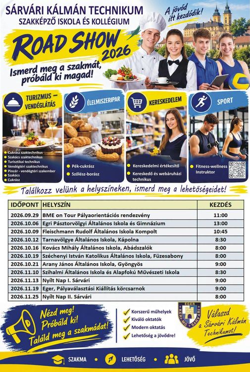 Sárvári Road Show 2026 októberi és novemberi napjaink