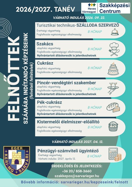 2026. INGYENES szakmai képzések felnőtteknek.
