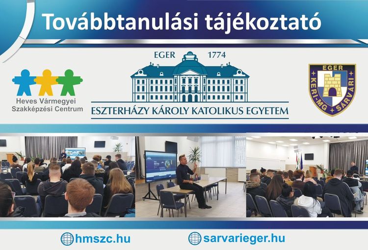 Eszterházy Károly Katolikus Egyetem továbbtanulási tájékoztatója a Sárváriban.