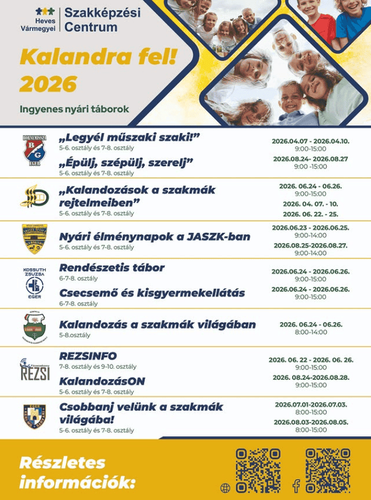 2026. Nyári élményfoglalkozások 🌅🏖️🏝️ 2026.08.03-05.