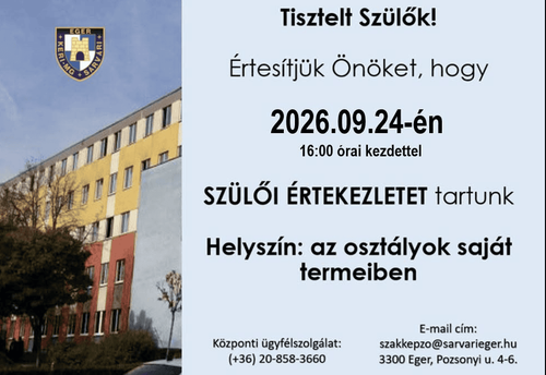 Szülői értekezlet 2026.